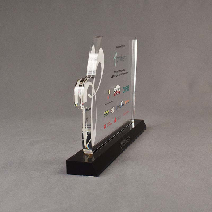 Premium LaserCut Custom Shaped Acrylic Award 80 Sq Inch