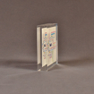 Side view of 4 1/2" square acrylic embedment award with FedEx logo and tag lines cast in clear acrylic.