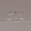 Front view of 3 1/2" x 6" rectangle acrylic embedment award with anodes & diodes cast into clear acrylic.