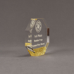 Side view of ColorCast™ 5" Octagon Acrylic Award with gold glitter color highlight showing trophy laser engraving.