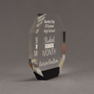 Side view of ColorCast™ 7" Octagon Acrylic Award with black color highlight showing trophy laser engraving.