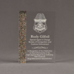 front view of ColorCast™ 7" Rectangle Acrylic Award with rainbow glitter color highlight showing trophy laser engraving.
