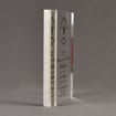 Side view of Composites™ 8" Rectangle Acrylic Award with Sanded White Pepper Staron® accent showing full color imprint.