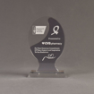 Front view of Lucent™ 8" Glow Acrylic Award with translucent smoke yellow color highlight showing trophy laser engraving.