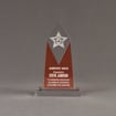 Front view of Lucent™ 8" Luminous Acrylic Award with translucent tangerine color highlight showing trophy laser engraving.