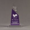 Front view of Lucent™ 10" Lustrous Acrylic Award with translucent royal purple color highlight showing trophy laser engraving.