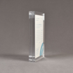 Side view of Allure™ 6" x 8" Acrylic Entrapment Award with printed Clifford Chance message sandwiched inside two pieces of clear acrylic.