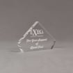 Angle view of 4" Aspect™ Flat Peak™ Acrylic Award featuring laser engrave Exec's logo and thank you text.