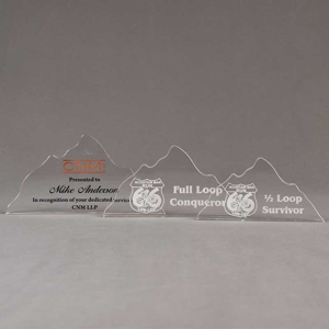 Aspect™ Mountain Acrylic Award Grouping showing all three sizes of acrylic trophies.