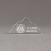 Front view of Aspect™ 6" Mountain™ Acrylic Award featuring laser engraved Mountain Man 66 logo with 1/2 loop survivor text.