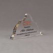 Side view of Aspect™ 8" Mountain™ Acrylic Award featuring full color printed CNM logo with dedicated service award text.