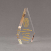Side view of Aspect™ 7" Peak™ Acrylic Award featuring printed American Legion logo and Award of Gratitude text.
