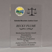 Front view of Aspect™ 8" Rectangle™ Acrylic Award featuring Montana State Seal printed in full color with service and dedication text.