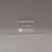 Front view of Aspect™ 3" Square™ Acrylic Award featuring SECUTIVE logo laser engraved and Compass Benefits Group text.