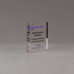 Side view of Aspect™ 4" Square™ Acrylic Award featuring Grand Canyon College logo printed in full color and Lopes for Literacy text.