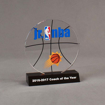 Front view of 36 Square Inch Choice Series LaserCut™ Acrylic Award with custom shape of Jr. NBA Basketball Logo.