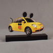 Front view of 50 Square Inch Choice Series LaserCut™ Acrylic Award with custom shape of Truly Nolen VW Bug Car and logo.