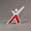 Front view of 50 Square Inch Premiere Series LaserCut™ Acrylic Award with custom shape of X Man logo.