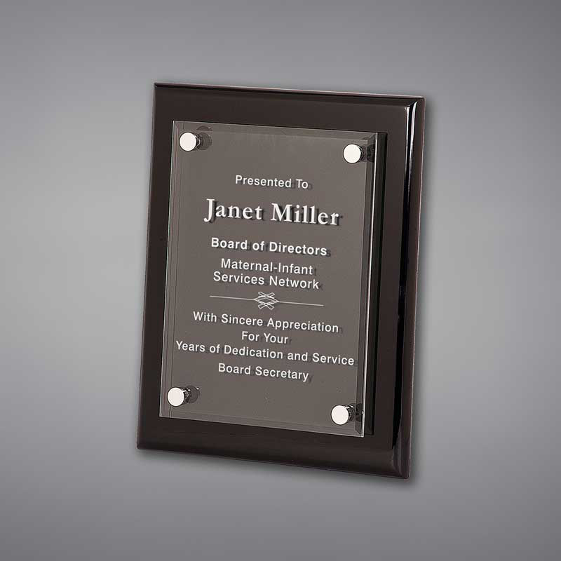 Black Floating Acrylic Plaque | 10