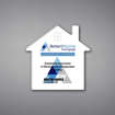 House Shaped Acrylic Plaque 8" made of white acrylic and printed with American Home Mortgage logo and text.