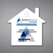 House Shaped Acrylic Plaque 11" made of white acrylic and printed with American Home Mortgage logo and text.