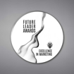 Round Shaped Acrylic Plaque 10" made of white acrylic and printed with Future Leaders Awards and Excellence in Marketing logo printed.