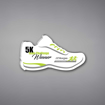 Shoe Shaped Acrylic Plaque 9" made of white acrylic and printed with 5K Team Challenge Winner logo and text.