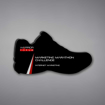 Shoe Shaped Acrylic Plaque 11" made of black acrylic and printed with Warrior Forum Marketing Marathon logo and text.