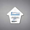 Slant House Shaped Acrylic Plaque 9" made of white acrylic and printed with American Home Mortgage logo and text.