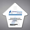 Slant House Shaped Acrylic Plaque 12" made of white acrylic and printed with American Home Mortgage logo and text.