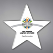 Star Shaped Acrylic Plaque 12" made of white acrylic and printed with WHOA Shining Star Awards logo and text.