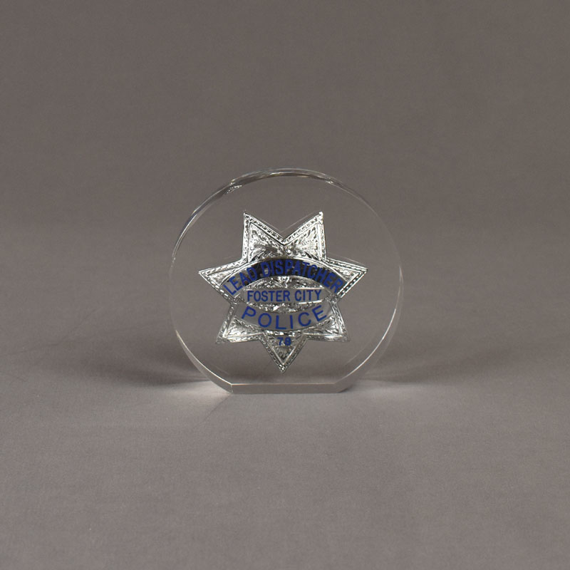 Circle Lucite® Badge Embedment US Acrylic Awards