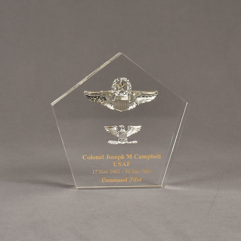 Pentagon Lucite® Badge Embedment US Acrylic Awards