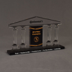 Angle view of the Continental Tire BT2 Pillar Champion Award featuring a LaserCut™ pillar shaped upright trophy, ultra-violet printing and white color filled laser engraved text.