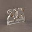 Side view of the Wyyerd Financial Appreciation Awards featuring laser cutting and engraving.