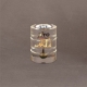 Medium Oil Barrel Lucite Embedment – Front View Front-facing view of medium Lucite® oil barrel award featuring detailed gold oil rig and XTO Energy branding.
